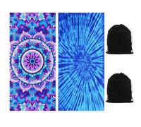 Hopton 2 Pcs Microfiber Beach Towel, 180×80 CM Beach Towels For Adults Extra Large, Sand Free，Quick Drying，Lightweight, Portable Swimming Towel For Women Men Gym Yoga Camping Sports