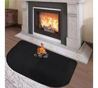 Hopton Hearth Rugs for Fireplaces, 100x60CM Fireproof Fireplace Mat, Fibreglass Fire Resistant Rugs, Indoor Outdoor Fire Mat to Protect Grill Fire Pit Floor Rug from Sparks