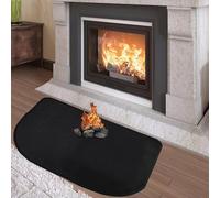 Hopton Hearth Rugs for Fireplaces, 80x50CM Fireproof Fireplace Mat, Fibreglass Fire Resistant Rugs, Indoor Outdoor Fire Mat to Protect Grill Fire Pit Floor Rug from Sparks