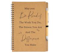 Hopton Leaving Gifts for Colleagues Women, 100 Pages Kraft A5 Notebook with Ballpoint Pen Set, Thank You Gifts, Spiral Notepad for Staff Colleagues Teachers Friends Men