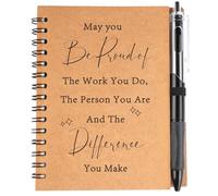 Hopton Leaving Gifts for Colleagues Women, 100 Pages Kraft A6 Notebook with Ballpoint Pen Set, Thank You Gifts, Staff Leaving Gift, Spiral Notepad for Colleagues Teachers Friends Men (Proud)