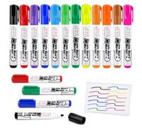 Hopton Whiteboard Pens, 12 Pack Whiteboard Markers, Flipchart Pens | White Board Pens Colour, Dry Wipe Markers in 12 Assorted Colors for Whiteboard, Flipchart, Glass, School, Office and Home