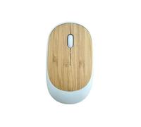 HOPWODE Artificial Body Bamboo and Wood Color, Multiple Color Numbers, Wireless Mouse, Optical 2.4G Business Office Mouse (Bamboo white)