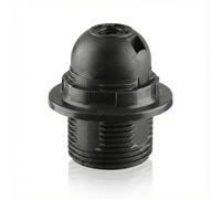 Hopzab 1 PCS E27 Edison Screw Lamp Holder, Black PET Pendant Socket with Shade Ring, Bulb Holder for Ceiling & Table Lamps, DIY Lighting Projects
