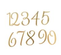 Hopzab 10 Pcs Gold Acrylic Number Cake Topper Set - 0-9 Numbers Mirrored Cake Toppers for Birthday, Wedding, Anniversary, Baby Shower, DIY Cupcake Decorations, Shiny Gold Decorations for Parties