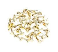 Hopzab 100 Pcs 8 * 25 mm/0.31 * 0.98 inches Split Pins Metal Paper Fasteners Round Head Brads Mini Brads for Paper Craft DIY Stamping Scrapbooking Household Office Home(Gold)
