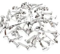 Hopzab 100 Pcs 8 * 25 mm/0.31 * 0.98 inches Split Pins Metal Paper Fasteners Round Head Brads Mini Brads for Paper Craft DIY Stamping Scrapbooking Household Office Home(Silver)