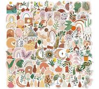 Hopzab 100 Pcs Boho Aesthetic Stickers Waterproof Vinyl Stickers Bohemia Decoration Sticker Packs for Water Bottle Laptop Phone Pad Skateboard Diary Suitcase Scrapbooks Guitar Notebook