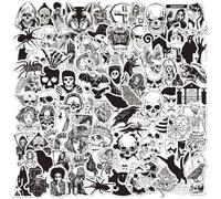 Hopzab 100 Pcs Gothic Style Stickers Waterproof Vinyl Stickers Gothic Decoration Sticker Packs for Water Bottle Laptop Phone Pad Skateboard Diary Suitcase Scrapbooks Guitar Notebook