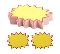Hopzab 100 PCS Starburst Signs Yellow Star Burst Price Tags Blank Retail Sale Price Cards Single-Side Printing Promotion Display Tags for Markets Retail Store Grocery Shop, 9 * 7cm