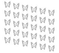 Hopzab 100Pcs 3D Butterfly Nail Charms, Exquisite Silver Metal, Shiny Butterfly Decorations for DIY Nail Art Craft Jewelry, Versatile Application
