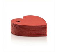 Hopzab 100Pcs Kraft Paper,Love Label Tag Papers,Kraft Gift Tags, Red Heart Shaped Paper Tags with 10M of Red and White Hemp Rope for DIY Crafts Wedding Birthday Party Suppliy