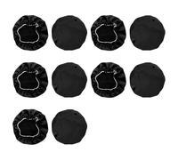 Hopzab 10PCS Drink Cover Scrunchies, Reusable Elasticated Cup Covers with Straw Hole, Anti-Dust and Protection, Portable Party Accessory(Black)