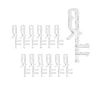 Hopzab 12 Pcs Hidden Channel Valance Clips Blinds Retainer Holder Clips Top Fixing Clear Plastic Window Clip for Horizontal Faux or Real Blind Valance
