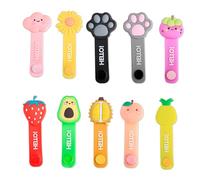 Hopzab 12PCS Cable Organisers Silicone Wire Wraps with Metal Snap Button, Cute Cartoon Designs for Earphone Charging Cords, Small Lightweight Waterproof Desk Tidy Solution