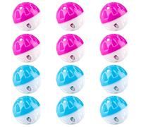 Hopzab 12PCS Cat Toy Balls with Bell for Indoor Cats, Interactive Plastic Kitten Toys with Rattle for Chase Training & Activity, Teasing Play Balls to Relieve Boredom