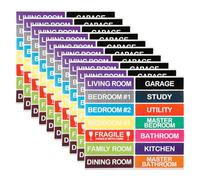Hopzab 140 Pcs Large Home Moving Labels for Boxes, Color Coded Stickers for Packing, Writable Notes Areas, Fragile Moving Supplies for House Move Boxes, 1x4inch