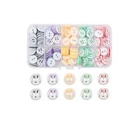 Hopzab 150 Pcs Cute Rabbit Buttons Resin Plastic Craft Buttons Knitting Sewing Button Round Sewing Button with Plastic Storage Box for Craft Baby Kids Clothing Knitting DIY Decoration