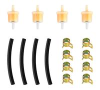 Hopzab 16PCS Inline Fuel Filter Kit for Motorcycle, Car & Scooter, Universal Petrol & Diesel Fuel Filters with Hose Clips, for Motorbike, Generators, Lawnmowers & Small Tractors