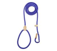 Hopzab 1PCS Nylon Slip Lead for Small Medium Dogs, P-Shaped Traction Rope, Adjustable Buckle No Pull Training Leash, Durable Leather Connector, Ergonomic Control Walking Accessory