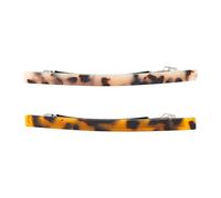 Hopzab 2 Pack Acetate Spring Clips, Elegant Long Thin Hair Barrettes, Lightweight Durable Ponytail Holders, Classic Handmade Hair Accessories for Women, 4.4-Inch, Beige & Tortoiseshell