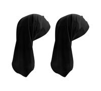 Hopzab 2 Pack Long Hair Bonnet, Dreads Head Wraps, Braids Sleep Cap for Unisex Adults, Black Stretchable Dreadlocks Tube for Sleeping and Bathing