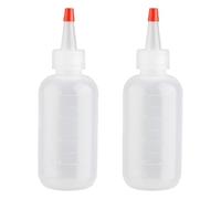 Hopzab 2 Pcs 120ml Reusable Squeeze Applicator Bottles with Nozzles, Leak-Proof Plastic Graduated Bottles for Shampoo, Body Wash, Paint, Glue & Crafts - Portable Dispenser for Hair Care and Travel