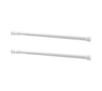 Hopzab 2 Pcs Adjustable Telescopic Tension Rods, Extendable Shower Curtain Poles, No Drilling, Spring Loaded, White, for Wardrobe, Cabinet, Bathroom, Windows, DIY Projects (30-50cm)