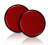 Hopzab 2 PCS Red Carbon Fiber Coaster Round Insert Car Cup Holder Universal Embedded Cup Mat Non-Slip Coaster Pad Durable Car Accessories for Most Vehicles
