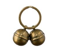 Hopzab 2-Piece Cat and Dog Bells Loud Pet Tracker Bells Pets Collar Charm Pendant Decoration with Key Ring for Pet Tracking and Training(Bronze)
