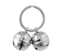 Hopzab 2-Piece Cat and Dog Bells Loud Pet Tracker Bells Pets Collar Charm Pendant Decoration with Key Ring for Pet Tracking and Training(Silver)