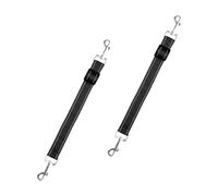 Hopzab 2-Piece Dog Collar Clips, Durable Nylon Safety Link, Adjustable Backup Clasp for Pet Leashes, Reflective for Visibility, Versatile Pet Accessories(Black)