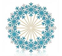 Hopzab 20 Pcs Snowflake Cupcake Toppers - Frozen Cake Decorations, Glitter Snowflake Picks for Birthday, Christmas, Wedding, Winter Wonderland Party, Blue & Silver