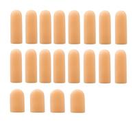 Hopzab 20PCS Silicone Gel Finger Cots, Nude - Soft & Flexible Finger Sleeves for Dry Skin, Cracking, Wounds, Arthritis, and Protection in Various Tasks