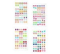 Hopzab 240PCS Stick On Crystal Earrings for Girls, 3D Self-Adhesive Gem Stickers, Toddler No-Piercing Earring Stickers, Colorful Multiple Shapes Glitter Jewel Stickers for Girls Dress Up & Decoration