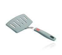 Hopzab 27.5cm Green Silicone Square Spatula - Wide Slotted Turner for Non-Stick Cookware, Heat-Resistant up to 230°C