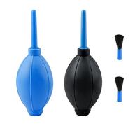 Hopzab 2Pcs Air Blower with Soft Brush, Manual Rubber Bulb Air Pump Dust Cleaner for Camera, Telescope, Eyepieces, Lenses, Keyboards, Phones, Electronics, Guitars, and Succulents(Blue,Black)