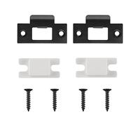 Hopzab 2Pcs Stainless Steel Door Strike Plate, 70mm x 40.3mm Latch Plate,Mortice Lock Replacement with Matching Screws and Reinforcement for Internal Doors(Black)