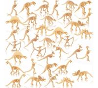 Hopzab 36 Pack Dinosaur Bones, Plastic Dinosaur Skeletons, Mini Figures, Fossil Toys for Kids, Science Play, Dino Sand Dig, 12 Styles, Party Favors and Educational Decorations
