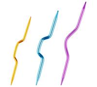 Hopzab 3PCS Cable Needles, Twist Curved Crochet Hooks, Aluminum Crafting Stitch Holders for Knitting Projects, Smooth Surface