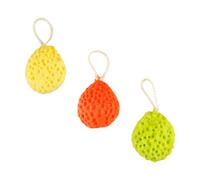 Hopzab 3PCS Soft Honeycomb Bath Sponge Set, Gentle Exfoliating Shower Loofahs, Reusable Puffs, Bathroom Accessories(Yellow, Green, Orange)