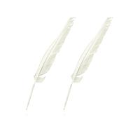 Hopzab 3PCS White Goose Feather Pens, Retro Elegant Writing Instruments, Black Ink Dip Pens for Signatures and Decorations