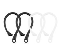 Hopzab 4 Pcs Anti Lost Ear Hooks for Earbuds Anti Slip(Black and White) | 4 anti slip ear hooks help secure earbuds during running, exercise and other sports activities, reducing the risk of loss.