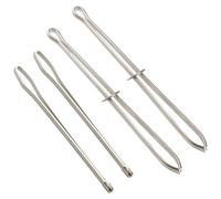 Hopzab 4 Pcs Bodkin Needles, Threader Tool for Sewing & Knitting, Metal Drawstring Threader for Elastic Bands, Easy Pull Needle, Crafting & Needlework Tool