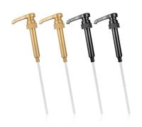 Hopzab 4 Pcs Coffee Syrup Pumps - Reusable Portion Pump Dispensers Syrup Bottle Pump for Home Coffee Bar,Cafes,Tea,Beverage,Cocktails,Drinking Mixes (2 Gold, 2 Black)