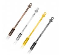 Hopzab 4 Pcs Mini Shovel Spoons-Small Metal Medicine Powder Spoons Set,Snuff Spoon Tiny Scoop for Spices,Herbs,Salts,Pendant Tableware Tools