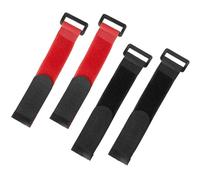 Hopzab 4 Pcs No Crow Rooster Collar, Adjustable Anti Hook Chicken Collar, Noise Free Nylon Belt for Pet Chickens, Prevent Screaming and Disturbing Neighbors(Black and Red)