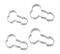 Hopzab 4 PCS Stainless Steel Biscuit Moulds Set Creative Cookie Cutters Mini Baking Mould Tool for Birthday Party Christmas Valentine's Day (DD)