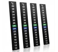 Hopzab 4 Pcs Stick-On LCD Thermometer Strips Fish Tank Thermometer Adhesive Temperature Stickers for Aquarium Fish Tank Wine Beer Home Brewing Fermentation Temperature Control
