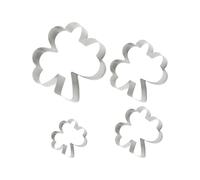 Hopzab 4 Piece Clover Cookie Cutters,St Patrick's Day Baking Set, Stainless Steel Shamrock Shape Biscuit Molds for Desserts and Crafts